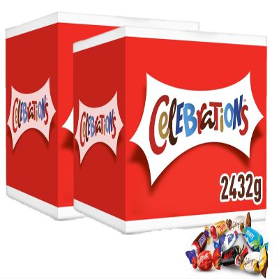 Celebrations Milk Chocolates Gift Bulk Box (Maltesers, Galaxy, Snickers & More), 2.4kg (2 Pack)