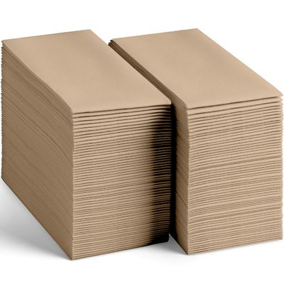 200-Pack Disposable Linen-Feel Wood Napkins, 12" x 17" Cloth-Like Paper Dinner Napkins For Wedding, Bathroom, Party Or Event