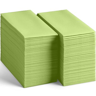 200-Pack Disposable Linen-Feel Light Green Napkins, 12" x 17" Cloth-Like Paper Dinner Napkins For Wedding, Bathroom, Party Or Event
