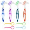 4 pcs Denture Brushes, Dual-Head Denture Cleaning with Aligner Removal Tool, Multi-Layer False Teeth Set Portable Toothbrush Cleaner for Denture Cleaning, Retainer Cleaning, Oral Care view 1