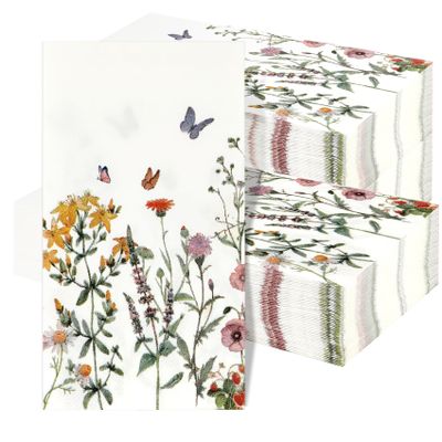 150Pcs Floral Napkins Watercolor Floral Paper Napkins Disposable Decorative Spring Flower Napkins Floral Cocktail Napkins Wildflower Dinner Napkin Floral Guest Napkins for Birthday Wedding Baby Shower