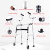 Folding Walkers with Wheels Lightweight Walkers for Seniors Axillary Support Assistor Disability Aids Walkers Indoor Walkers for Seniors Walking Frame,D,D view 4