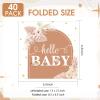 40PCS Baby Shower Napkins Boho Gold Polka Dot Baby Paper Napkins Disposable Bohemian Pampas Grass Floral Dessert Napkins for Gender Reveal, Birthday, Bridal Shower Party Supplies view 3