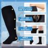 Plus Size Compression Socks for Women and Men White Black Knee High Socks Support Wide Calf Stockings Ladies Running Varicose Veins Sock Support Stockings Pressure Socks Christmas Socks UK Sales view 4