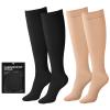 2 Pairs Medical Compression Socks for Women & Men 20-30 mmHg, Knee High Closed Toe Compression Stockings, Graduated Support Pressure Socks for Varicose Veins, Edema, Flight, Nursing view 1