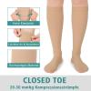 2 Pairs Medical Compression Socks for Women & Men 20-30 mmHg, Knee High Closed Toe Compression Stockings, Graduated Support Pressure Socks for Varicose Veins, Edema, Flight, Nursing view 4