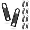 8PCS Zip Pull, 4 Colors Replacement Zipper Pull Repair Kit Universal Zipper Fixer Repair Accs for Luggage Clothing Suitcase Purses Zipper(Black) view 1