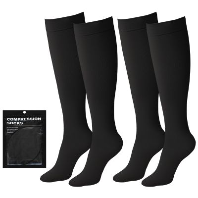 2 Pairs Medical Compression Socks for Women & Men 20-30 mmHg, Knee High Closed Toe Compression Stockings, Graduated Support Pressure Socks for Varicose Veins, Edema, Flight, Nursing
