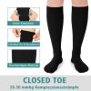 2 Pairs Medical Compression Socks for Women & Men 20-30 mmHg, Knee High Closed Toe Compression Stockings, Graduated Support Pressure Socks for Varicose Veins, Edema, Flight, Nursing view 4