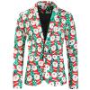 Foweknow Men's Christmas Suit Jacket Sporty Blazer Christmas Jumper Suit Jacket Festive Atmosphere Xmas Costume Fashionable Outdoor Jacket Streetwear, Green, M view 3