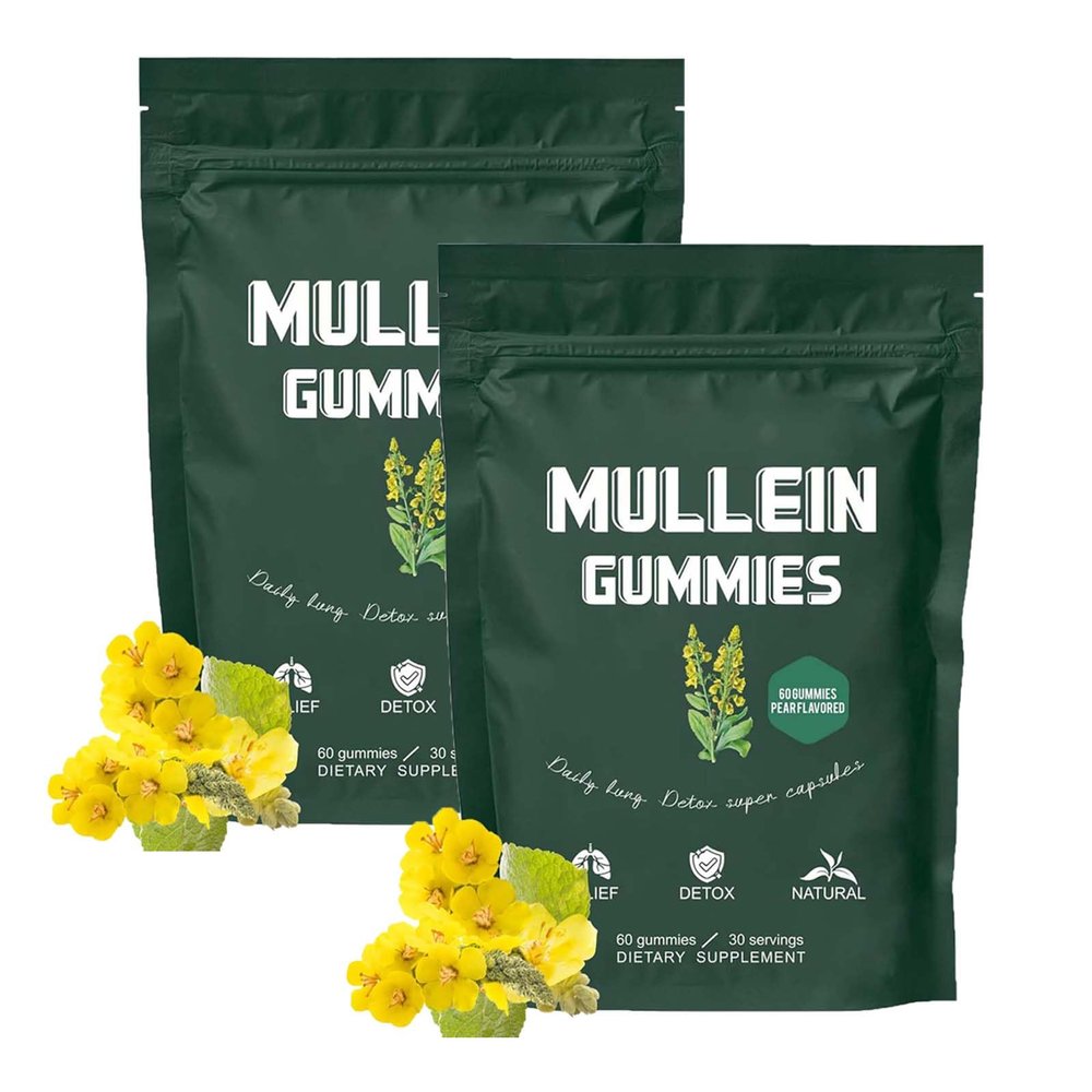 BetterLungs Mullein Gummies,Healthcare Supplement Edible Fitness Dietary Gummy,Lung Health & Sinus Relief,Daily Respiratory Health Gummies,Mullein Leaf Extract for Lungs,Pear Flavor Gummies (2)