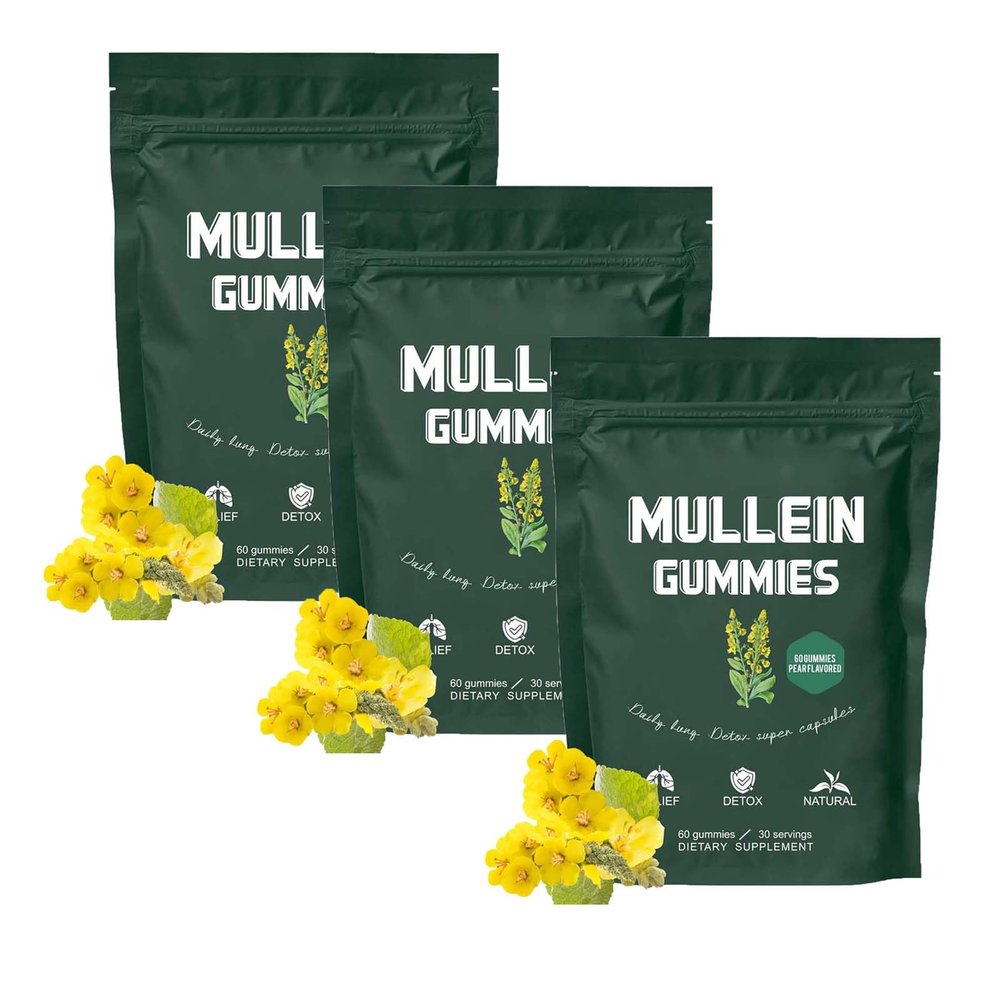 BetterLungs Mullein Gummies,Healthcare Supplement Edible Fitness Dietary Gummy,Lung Health & Sinus Relief,Daily Respiratory Health Gummies,Mullein Leaf Extract for Lungs,Pear Flavor Gummies (3)
