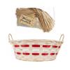 ADEPTNA Premium Wicker Handmade Oval Christmas Basket Gift with Handles Natural Bamboo Hamper Includes Wood Wool & Cellophane Hamper Wrap Perfect for Xmas Holiday Hampers, Storage and Gifts (NATURAL) view 1