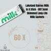 60 x Lakeland Dairies Milk In A Stick - UHT Semi Skimmed Milk Sachets - 10ml Each. Ideal for Travel, Camping, Work, Hotels, Airplanes, and Letterbox Friendly Packaging By Espresso Yourself view 2