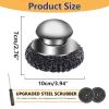 Klfte 2Pack Steel Wool Scrubber Set,Stainless Steel Scrubber with Stainless Steel Handle for Cleaning Dishes, Cast Iron, Stock Pots, Pans, Griddles, Grills view 3