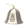 Sauna Guru Sauna Hat White and Gray - 100% Organic Wool Felt Hats for Russian Banya - Protect Your Head from Heat - English Sauna eBook Guide Included - with Embroidery view 1