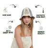 Sauna Guru Sauna Hat White and Gray - 100% Organic Wool Felt Hats for Russian Banya - Protect Your Head from Heat - English Sauna eBook Guide Included - with Embroidery view 2