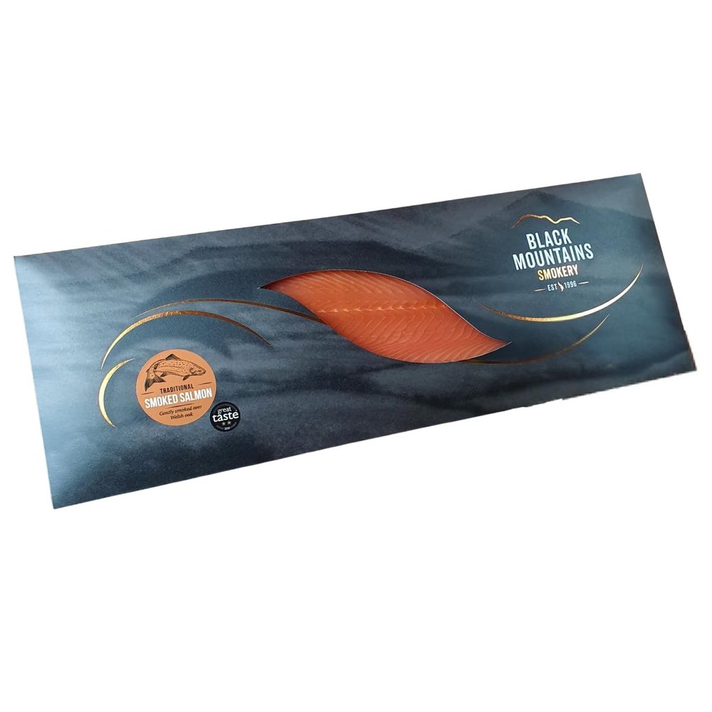 Black Mountains Smokery Luxury Traditionally Smoked Salmon Side 750g Ready to Eat Gourmet Salmon Ideal for Hampers, Dinner Parties & Celebration Entertaining