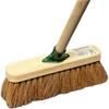 10 Soft Broom Indoor with Wooden Handle Natural Coco Bristles Sweeping Brush with Durable Support Bracket for Cleaning Any Surface Wooden Floor Decking and Paving Slabs view 1