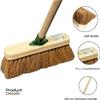 10 Soft Broom Indoor with Wooden Handle Natural Coco Bristles Sweeping Brush with Durable Support Bracket for Cleaning Any Surface Wooden Floor Decking and Paving Slabs view 2