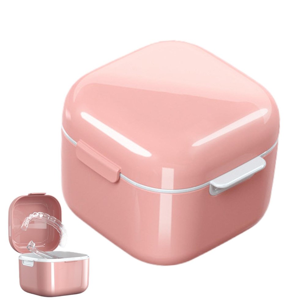 Acunny Retainer Box Case Retainer Cleaning Case | Denture Container Mouthguard Case - Denture Container Cleaning Case Portable Denture Container Holder