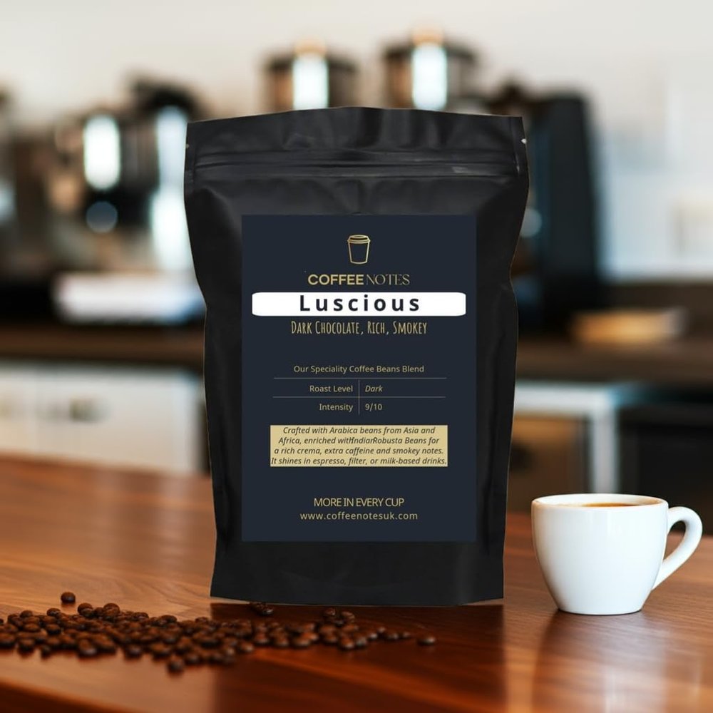 Coffee Notes Luscious Blend, Dark Chocolate, Rich & Smokey, Whole Coffee Beans, 1kg