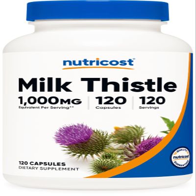 Nutricost Milk Thistle 250mg (1000mg Equivalent), 120 Vegetarian Capsules - 4:1 Extract - Non-GMO and Gluten Free