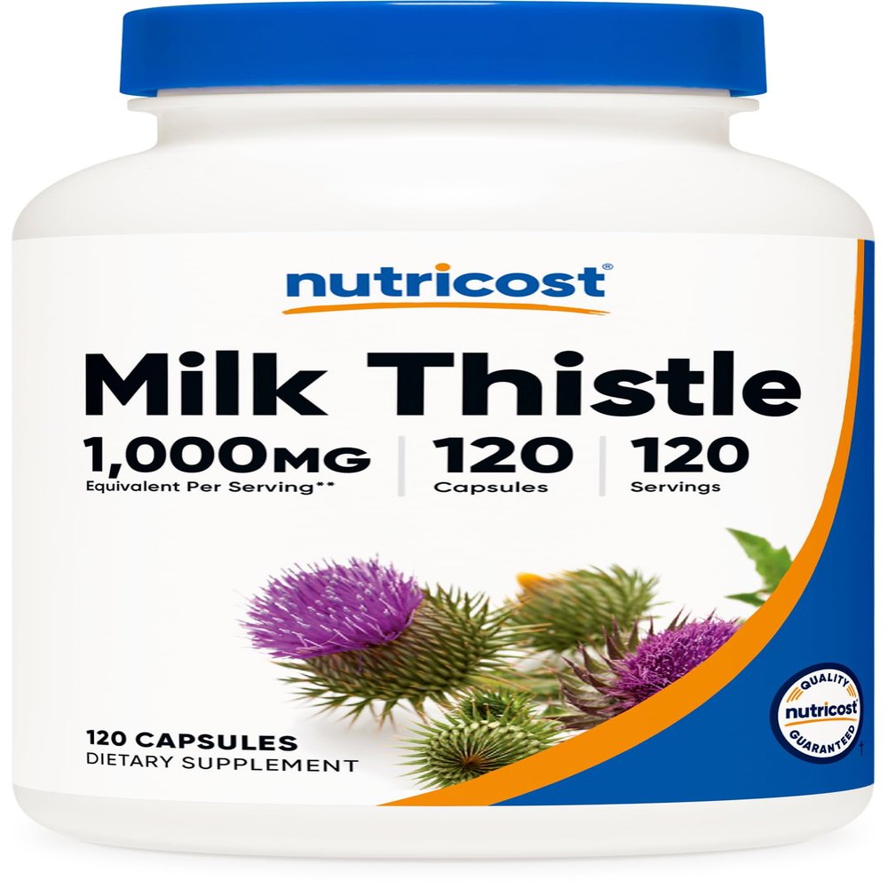 Nutricost Milk Thistle 250mg (1000mg Equivalent), 120 Vegetarian Capsules - 4:1 Extract - Non-GMO and Gluten Free