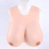 MDFCZXP Female Breast Resection Breast Prosthesis For Cosplay, Crossdressers Wearable Low Collar Silicone Breast Prostheses False Breasts,K CUP,White,35cm view 2