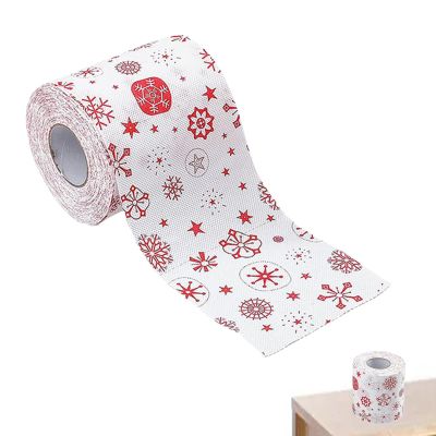 Bathroom Christmas Tissue Paper, Pattern Tissue Paper Roll - Christmas Theme Toilet Paper Rolls for Restaurant, Dining Table, Home, Toilet, Bathroom, Kitchen