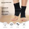2Pairs Kids Ankle Support Brace Children Compression Socks Sports Elastic Support Sleeve Breathable Aching Feet and Heel Pain Relief Ligament Damage Protector for 5-12 Years Boy Girls (Black*Blue) view 3