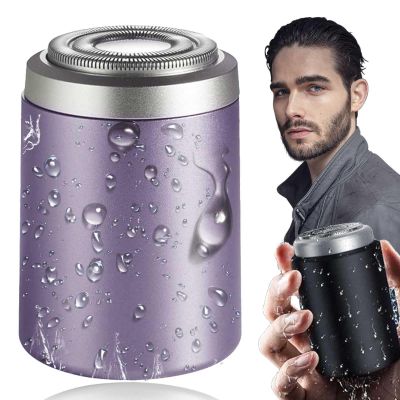 Enspiracle Mini Shaver - Newest Unisex Mini Portable Electric Shaver, Pocket Size Electric Shaver for Men, Portable USB Rechargeable Waterproof Electric Razor for Men (Purple)