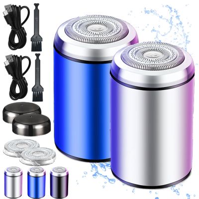 Newest Unisex Mini Portable Electric Shaver, Mini Electric Shavers for Men, Enspiracle Mini Shaver, Pocket Size Washable Electric Razor, USB Rechargeable Waterproof Shaver (2PCS-C)