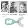 Children's U-Shaped Toothbrush Silicone Toothbrush Baby Mouth Cleaning Manual Toothbrush (Green, L) Kids u-Shaped Toothbrush view 2