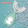 Children's U-Shaped Toothbrush Silicone Toothbrush Baby Mouth Cleaning Manual Toothbrush (Green, L) Kids u-Shaped Toothbrush view 3