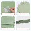 100 Pack Disposable Cocktail Napkins, 5 x 5 Inches, 2-Ply, Scalloped Edge, for Dinner Wedding Birthday Party Bridal Anniversary Reception Event (100, Sage Green) view 3