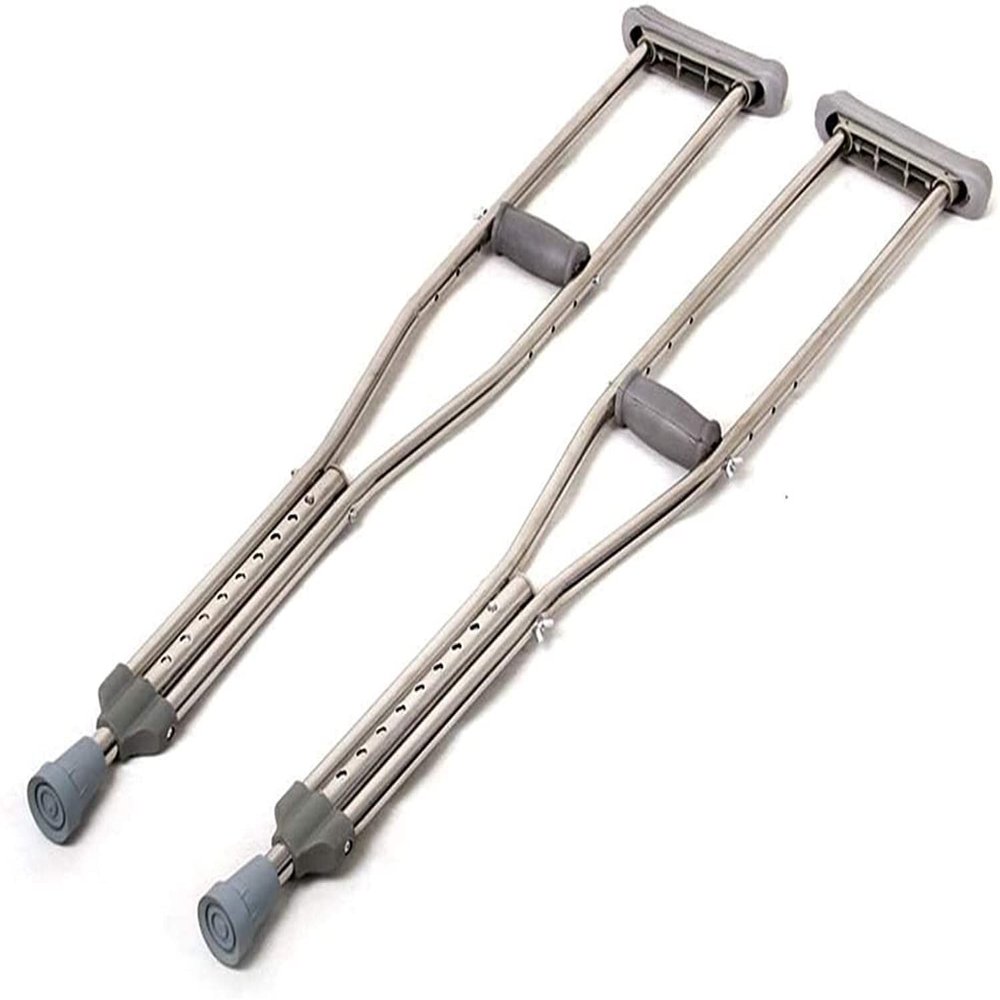 ALDDPWE Crutches for Adults Underarm Portable Thick Stainless Steel Tube Underarm Crutches Nine Gears Adjust Retractable Turn Great for Travel or Work (A M) Journey Keep it in mind