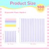100 Pack Disposable Cocktail Napkins, 5 x 5 Inches, 2-Ply, Scalloped Edge, for Dinner Wedding Birthday Party Bridal Anniversary Reception Event (100, Streak Pink Green Yellow Blue) view 2