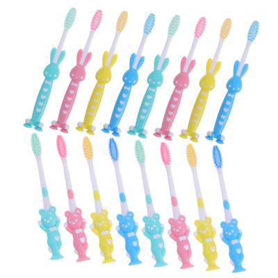 KOMBIUDA 32pcs Cute Cartoon Boys and Girls Toothbrush Boy Girl Toothbrushes Gentle Bristles