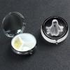 Round Pill Box Pill Case Weekly Pill Organizer with 3 Compartments Black and Halloween Ghost Pillbox Small Pill Container Portable Vitamin Holder Boxes for Supplements Medicine Organizer for Pill view 1