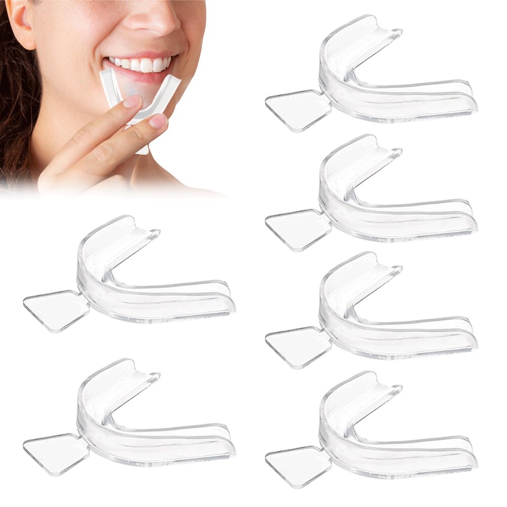 6PCS Teeth Whitening Trays Reusable Teeth Whitening Gum Shield Plasticity Teeth Whitening Mouth Trays Set for Teeth Whitening Teeth Bleaching Teeth Grinding Teeth Protecting