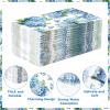 100Pcs Hydrangea Paper Napkins 3 Ply Watercolor Blue and White Floral Butterfly Disposable Absorbent Hand Towel Spring Pretty Flower Guest Dinner Napkin for Bridal Shower Bathroom Tea Party Supplies view 2