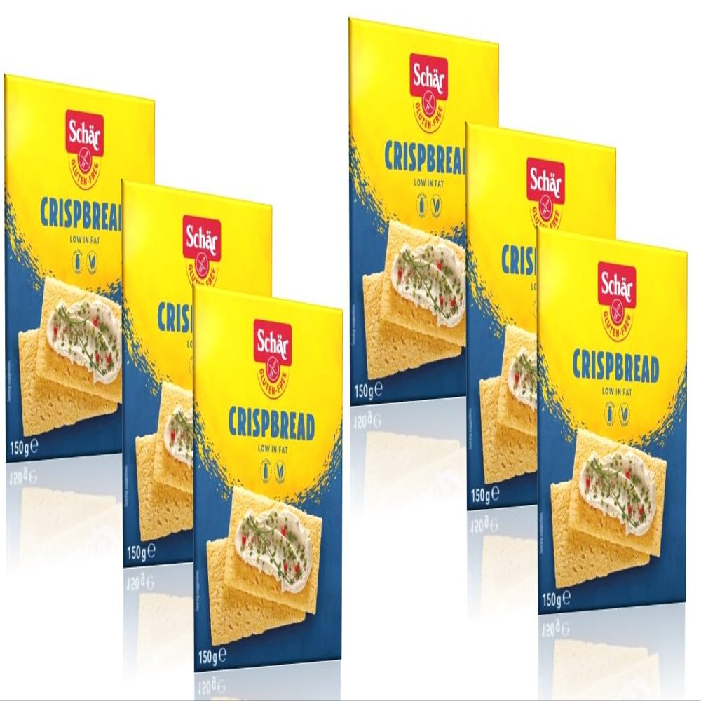 Crispbread, Low in Fat, Gluten Free, 6 x 150g Packs,Under 30 calories per crispbread, perfect for snacking 'on-the-go', dipped in soups or topped with your favourite spread