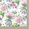 20 Napkins Flowers Peonies on Green Border as Table Decoration Paper Napkins with Motif Also for Decoupage and Decoupage 33 x 33 cm view 1