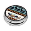 Horse Stripes Pattern Mini Round Pill Box, can be Put into Wallet, Pocket, Light and Convenient, 3 Compartment Pill Box, Portable Pill Box, view 2