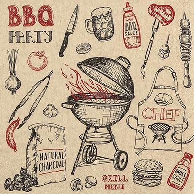 20 Sustainable Napkins Food Everything for the Grill as Table Decoration Ecological Paper Napkins Made of Recycled Material 33 x 33 cm