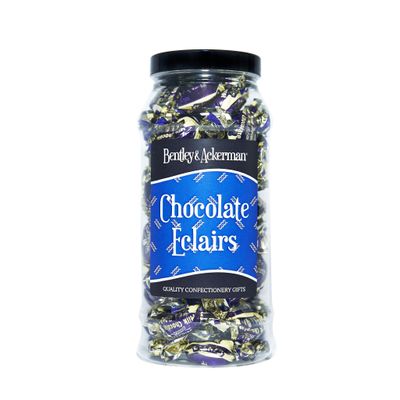 Chocolate Eclairs - (440g) Original Walker's Nonsuch Milk Chocolate Eclairs, Premium Gift Jar by Bentley & Ackermans Sweet Shop.