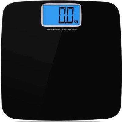 HOUDISAM Digital Bathroom Scale, Waterproof Anti SkidBlack Highly Accurate Body Weight Scale with Round Corner Design, Measures Weight up to 330 lbs(Black)