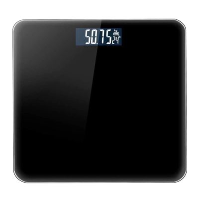 HOUDISAM Digital Body Weight Bathroom Scale, Large LCD Backlight Display, High Precision Measurements, Tempered Glass, 400 Pounds(Black)