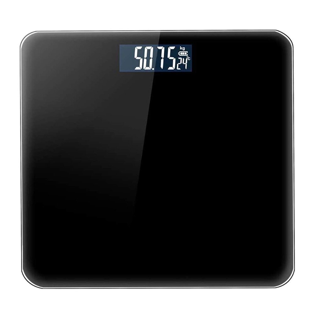 HOUDISAM Digital Body Weight Bathroom Scale, Large LCD Backlight Display, High Precision Measurements, Tempered Glass, 400 Pounds(Black)